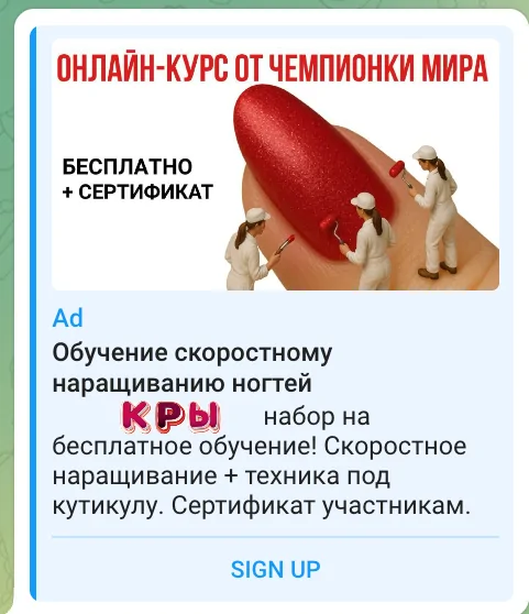реклама инфобиз образование тг адс пример кейс бьюти
