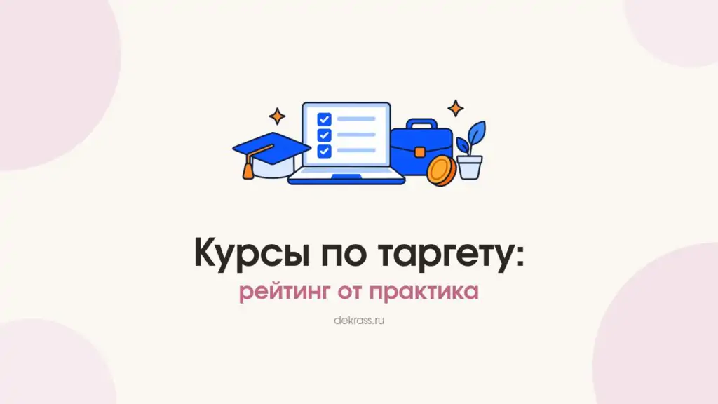 Рейтинг курсов по таргету: ноутбук со списком задач, портфель и монета