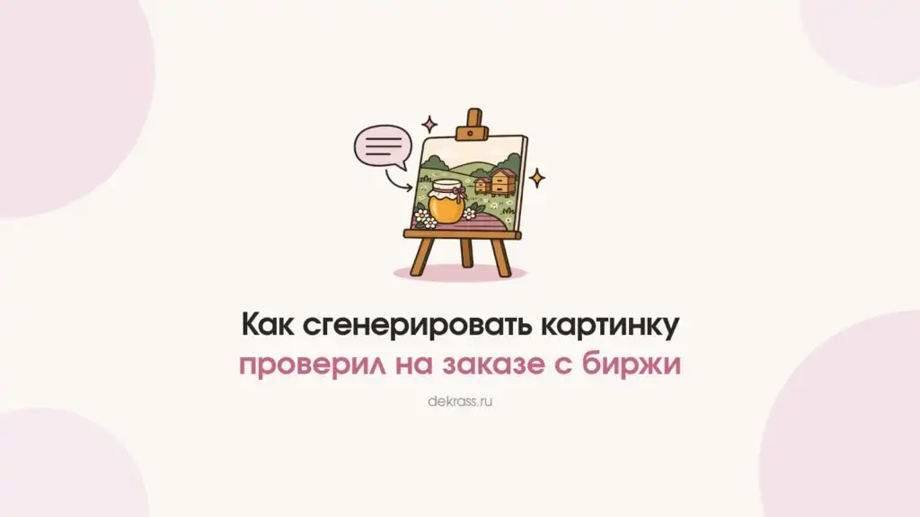 Как сгенерировать картинку в нейросети: мольберт с картинкой банки мёда и облачко с промптом