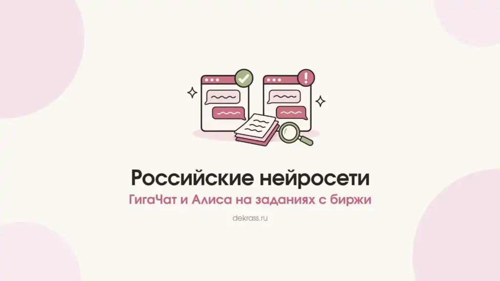 Российские нейросети ГигаЧат и Алиса AI на заданиях с биржи