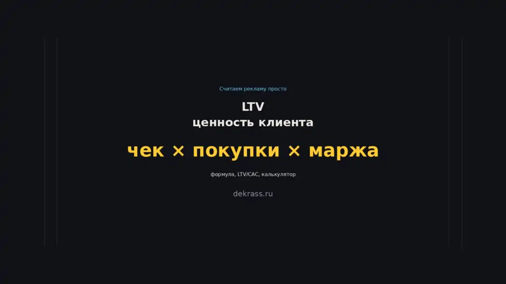 LTV клиента: формула и соотношение с CAC
