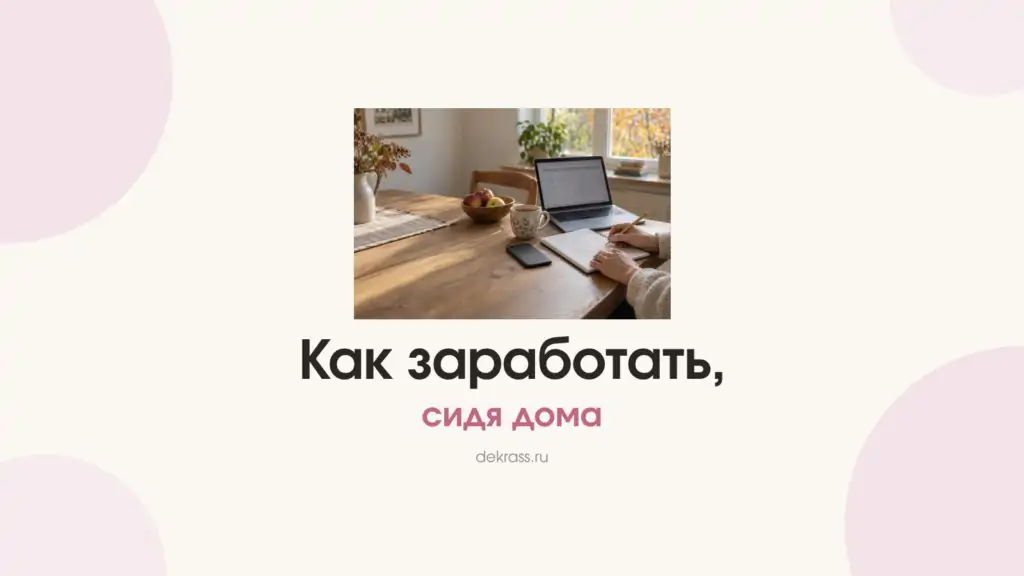 Как заработать, сидя дома: стол у окна с ноутбуком, блокнотом с подсчётами и чашкой чая