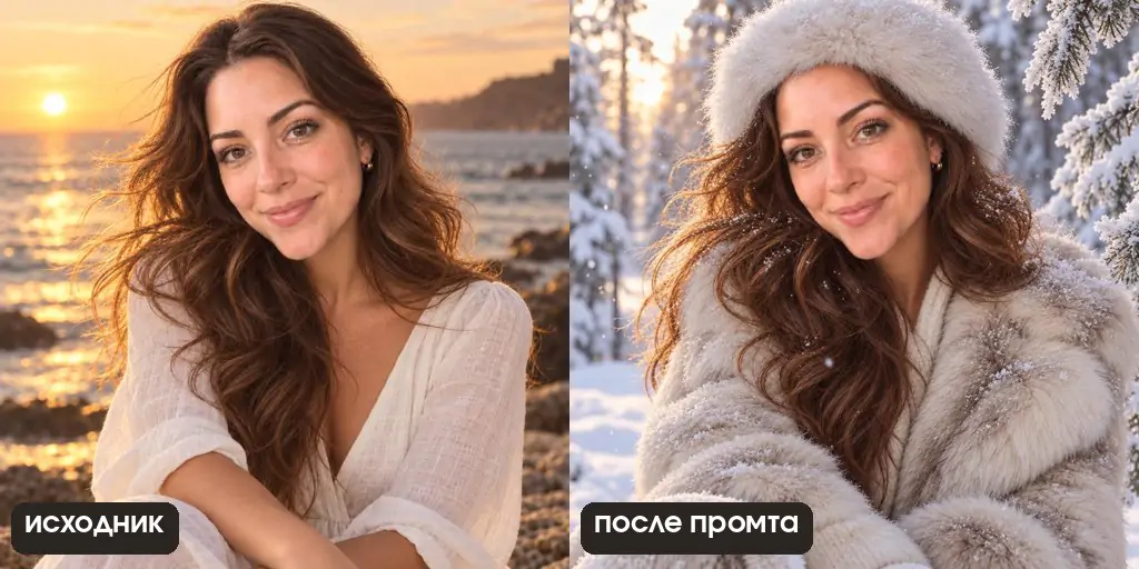 Зимний кадр по кадру с моря: волосы рыжие, кожа глаже